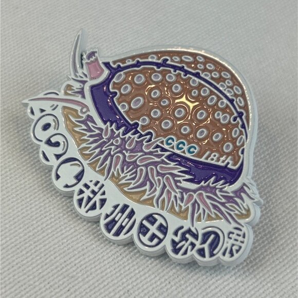 2024 Conchologist City Club 18th Anniversary Enamel Pin Shell Green Blue White - Picture 2 of 5